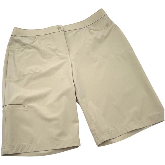Weekends by Chico's Shorts Neema Bermuda Golf Stretch Tan PLUS SIZE 1.5